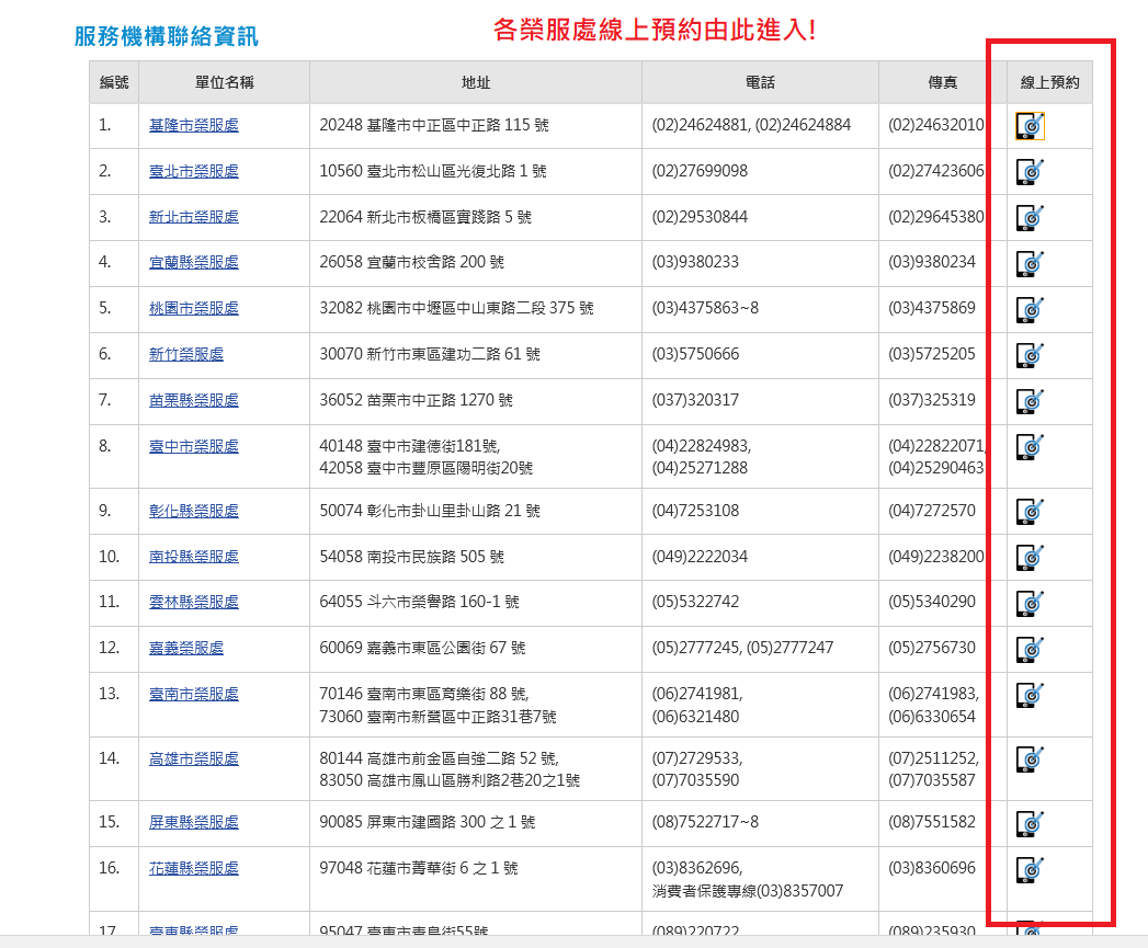 線上預約由此進入!