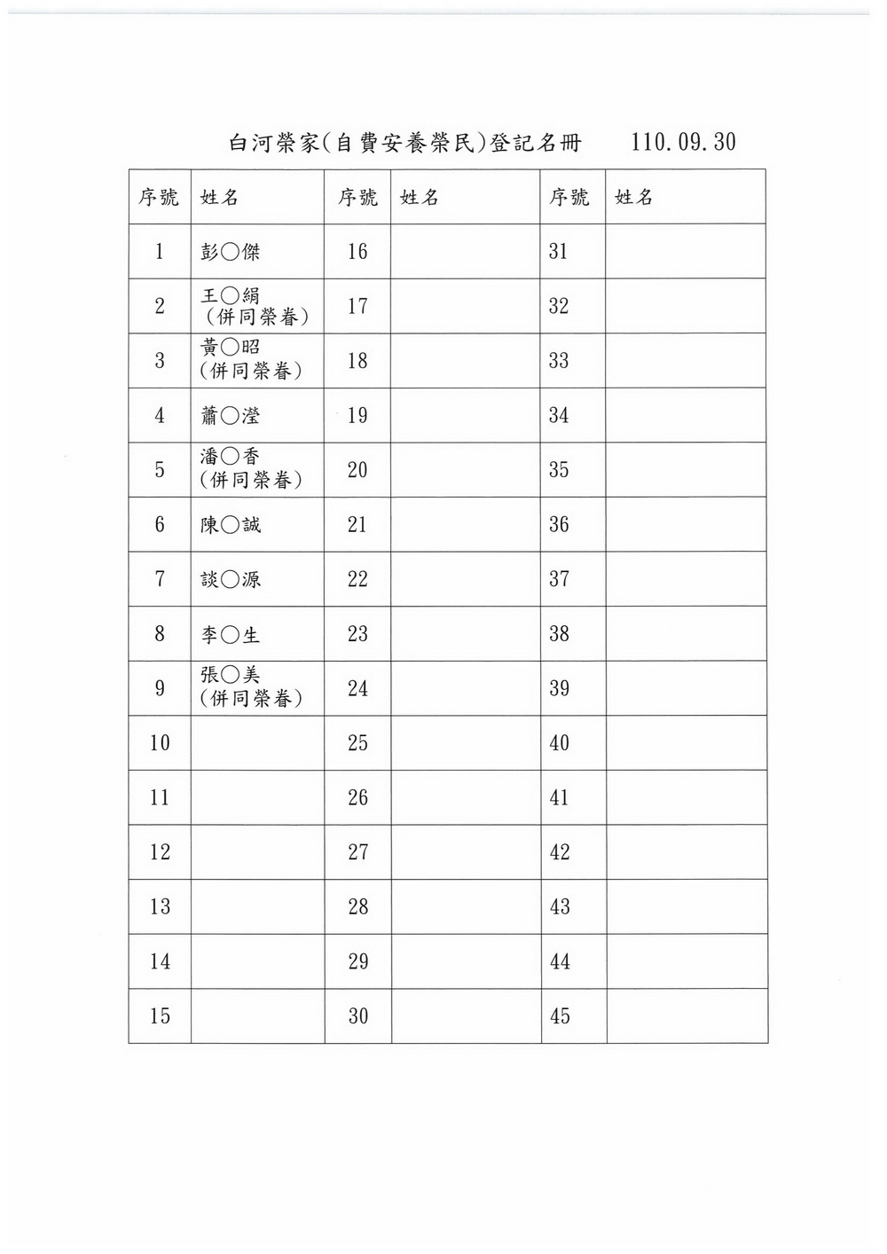 榮民登記安養表單2-1