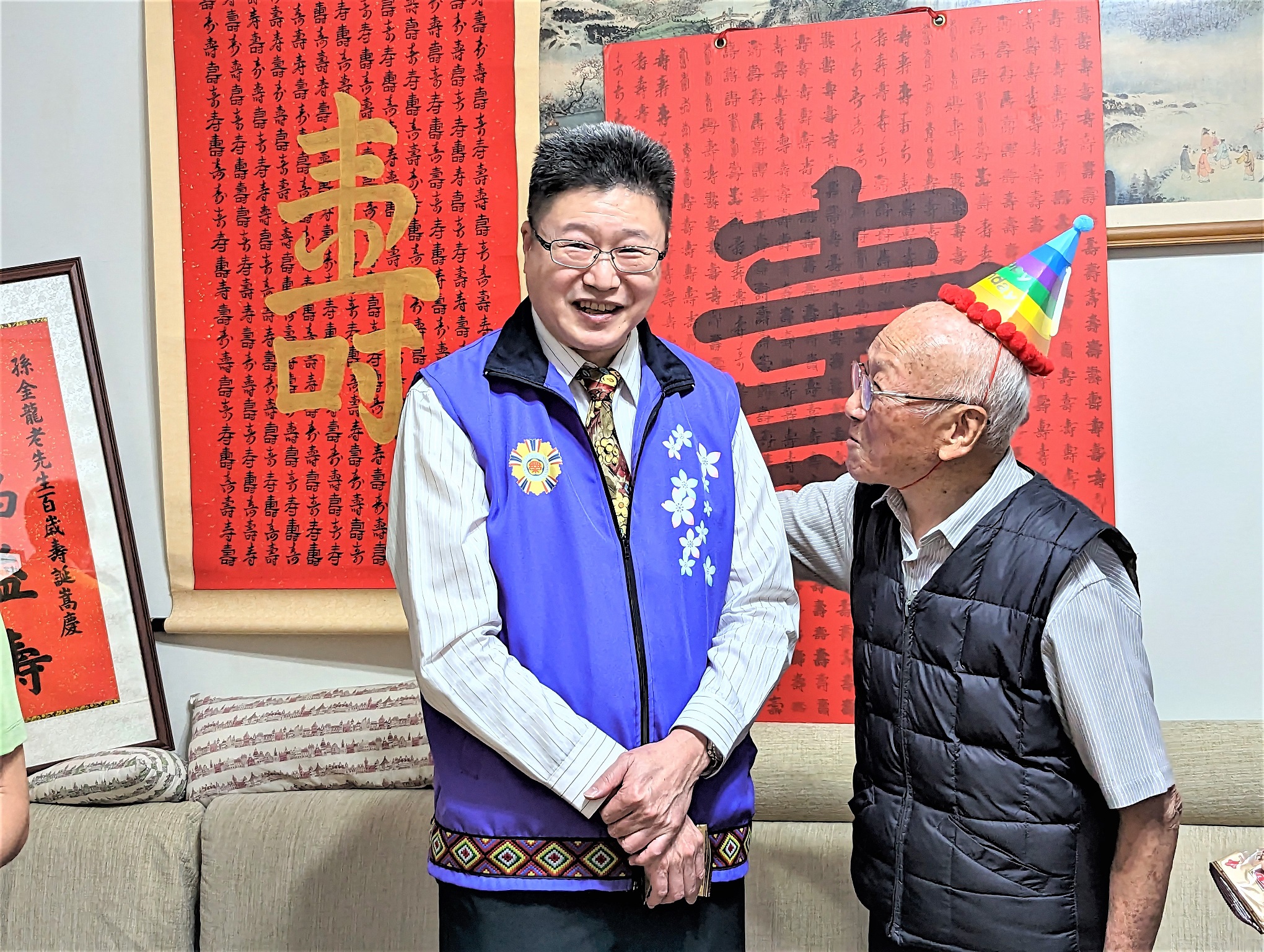 百歲人瑞孫伯伯對榮服處祝壽活動表遠感謝
