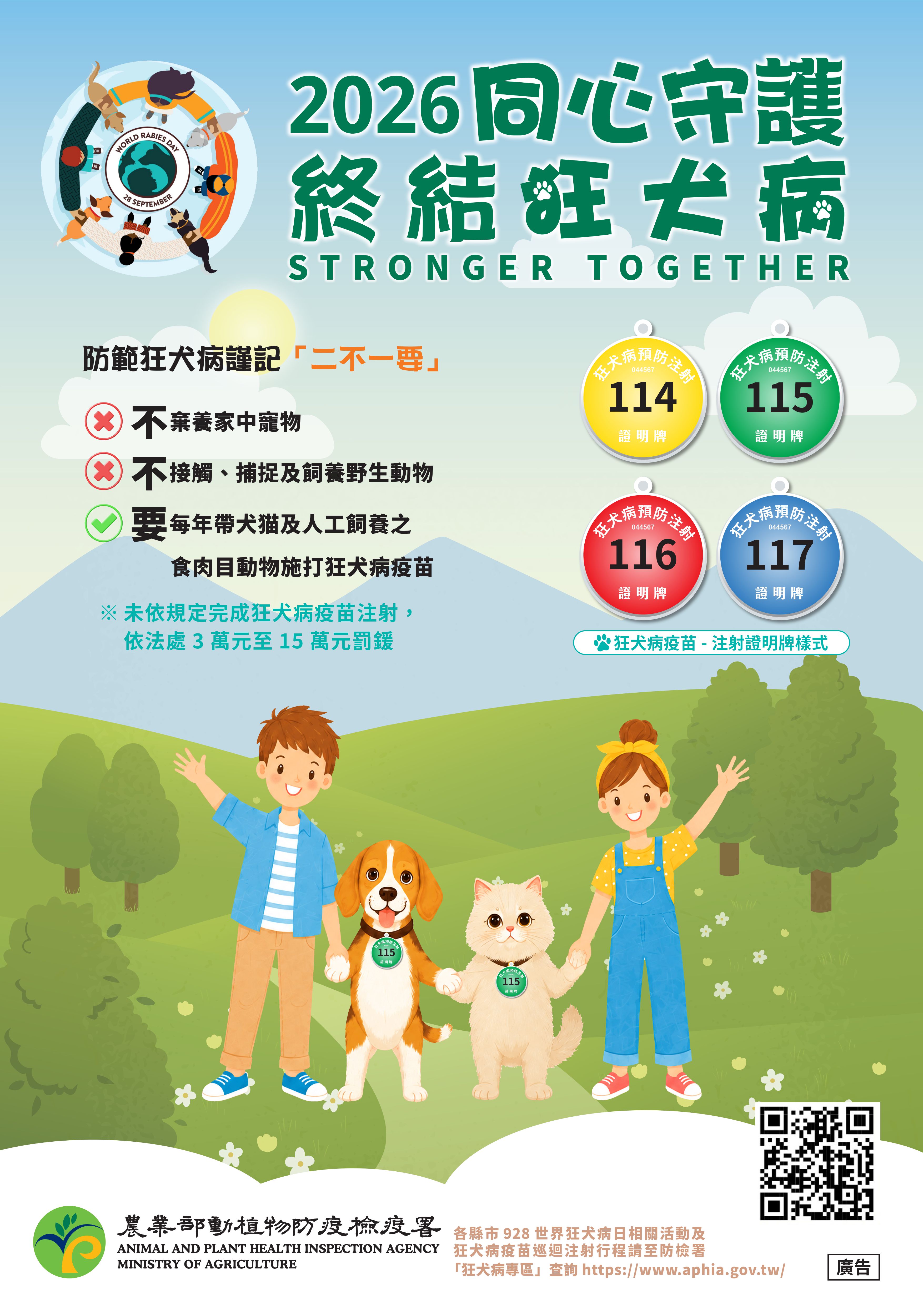 狂犬病防疫宣導海報115年度